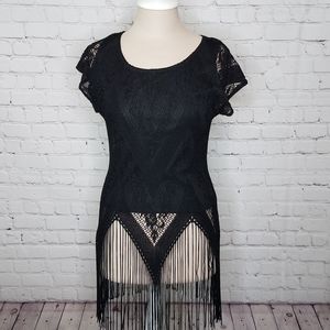 Michaela Lace Fringe Tunic